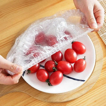 Πλαστική μεμβράνη μιας χρήσης Κάλυμμα φαγητού Ελαστική πλαστική μεμβράνη για φρούτα Μπολ Κύπελλα Καπάκια Αποθήκευση Κουζίνα Φρέσκια φύλαξη τσάντες