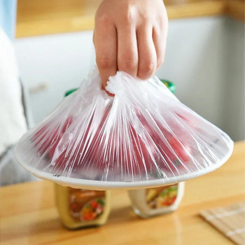 Πλαστική μεμβράνη μιας χρήσης Κάλυμμα φαγητού Ελαστική πλαστική μεμβράνη για φρούτα Μπολ Κύπελλα Καπάκια Αποθήκευση Κουζίνα Φρέσκια φύλαξη τσάντες