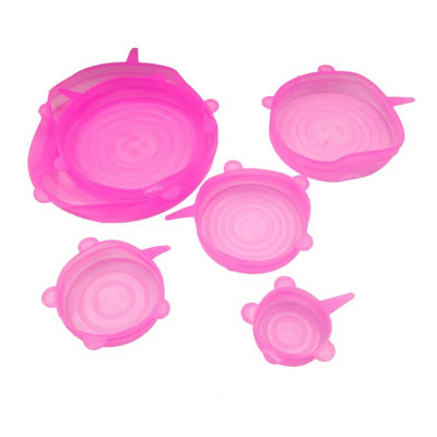 6 komada Silikonski rastezljivi poklopci za višekratnu upotrebu Univerzalni poklopac Silikonska folija za hranu zdjela Poklopac lonca Silikonski poklopac Posuda za kuhanje svježe hrane Poklopac