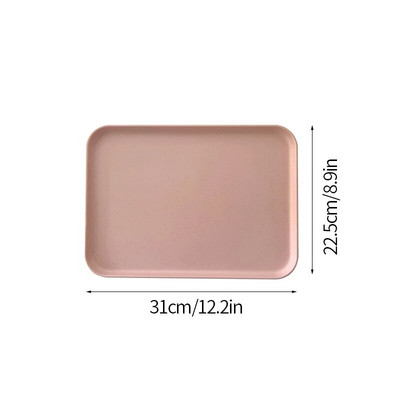 Saldainių spalvos kviečių šiaudų laikymo padėklas Korėjietiško stiliaus stačiakampis valgomojo padėklas Šiaurės šalių vaisių desertinė lėkštė Virtuvės priedai 트레이