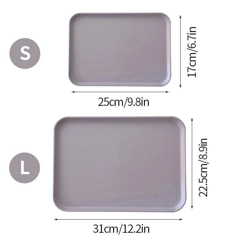 Saldainių spalvos kviečių šiaudų laikymo padėklas Korėjietiško stiliaus stačiakampis valgomojo padėklas Šiaurės šalių vaisių desertinė lėkštė Virtuvės priedai 트레이