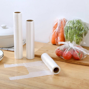 100 τμχ Πλαστική τσάντα τροφίμων με λαβή Τσάντες κάλυψης τροφίμων μίας χρήσης για την κουζίνα Φρέσκια τσάντα Point-break Saver
