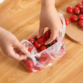 100 τμχ Πλαστική τσάντα τροφίμων με λαβή Τσάντες κάλυψης τροφίμων μίας χρήσης για την κουζίνα Φρέσκια τσάντα Point-break Saver
