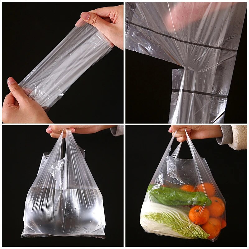 Plastična vrećica za hranu od 100 komada s ručkom, jednokratna vrećica za čuvanje hrane za kuhinju, vrećica za čuvanje svježine