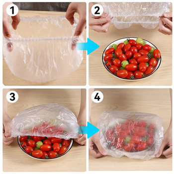 10/50/100 PCS Colorful Saran Wrap Покривало за храна за еднократна употреба Плодове от хранителен клас Свежа пластмасова торбичка Кухненски аксесоари