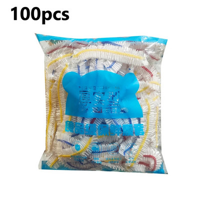 10/50/100 DB Színes Saran Wrap Eldobható Élelmiszer Takaró Élelmiszer minőségű Gyümölcs Frissen eltartható műanyag zacskó Konyhai kiegészítők