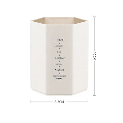 Kūrybiško šešiakampio dizaino rašiklio laikiklis Didelės talpos rašiklio pieštuko šepetėlis laikymo konteinerio dėžutė plastikinių raštinės reikmenų rašomasis stalas