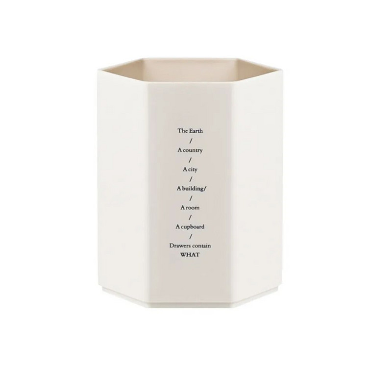 Kūrybiško šešiakampio dizaino rašiklio laikiklis Didelės talpos rašiklio pieštuko šepetėlis laikymo konteinerio dėžutė plastikinių raštinės reikmenų rašomasis stalas