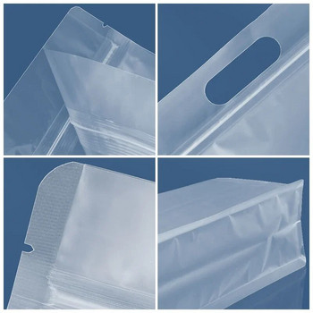 2/3/5 БР. Многократно използвани торби за съхранение на храна Непропусклива чанта с цип Кухня Плодове Зърно Свежи Контейнери за съхранение Сортиране Деформация за съхранение