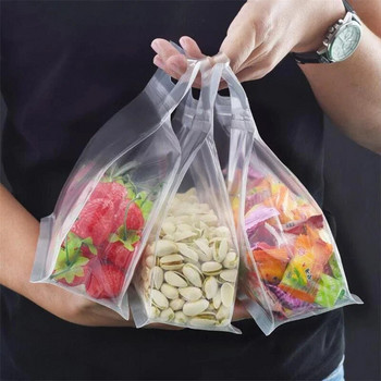 2/3/5 БР. Многократно използвани торби за съхранение на храна Непропусклива чанта с цип Кухня Плодове Зърно Свежи Контейнери за съхранение Сортиране Деформация за съхранение