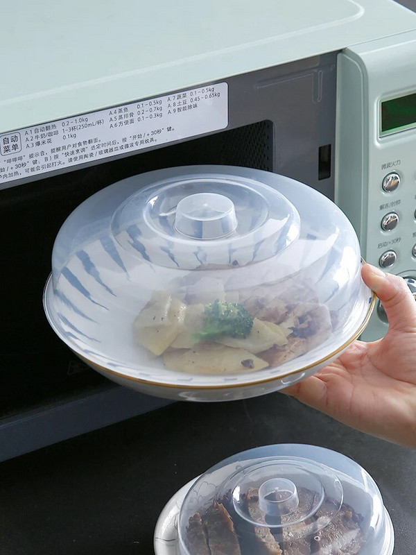 Mikrovalna pećnica Posebno posuđe za grijanje Poklopac zdjele Hladnjak okrugli plastični prozirni protiv prskanja ulja Poklopac za svježinu Poklopac zdjele