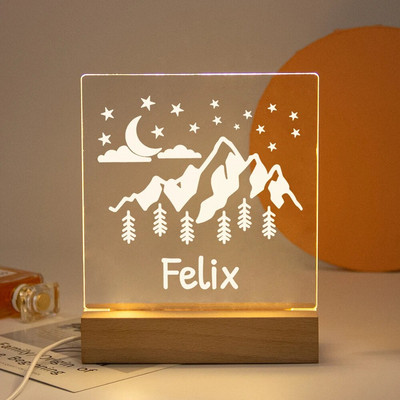 Drop Shipping Personalized Nightlight USB LED Προσαρμοσμένο όνομα Τρισδιάστατο φωτιστικό Διακόσμηση υπνοδωματίου Παιχνίδια γενεθλίων για μωρά Παιδιά Δώρο