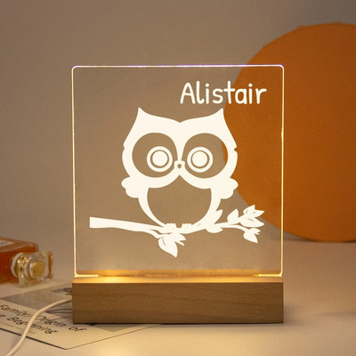 Drop Shipping Personalized Nightlight USB LED Προσαρμοσμένο όνομα Τρισδιάστατο φωτιστικό Διακόσμηση υπνοδωματίου Παιχνίδια γενεθλίων για μωρά Παιδιά Δώρο