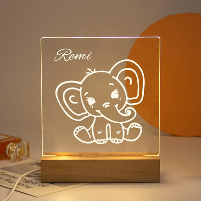 Drop Shipping Personalized Nightlight USB LED Προσαρμοσμένο όνομα Τρισδιάστατο φωτιστικό Διακόσμηση υπνοδωματίου Παιχνίδια γενεθλίων για μωρά Παιδιά Δώρο