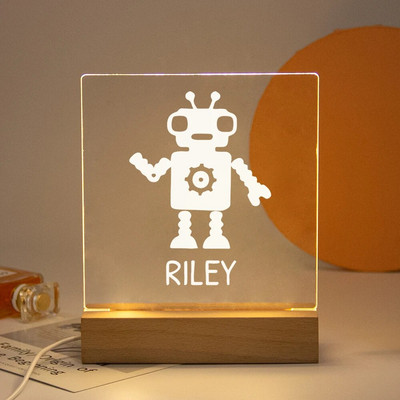 Drop Shipping Personalized Nightlight USB LED Προσαρμοσμένο όνομα Τρισδιάστατο φωτιστικό Διακόσμηση υπνοδωματίου Παιχνίδια γενεθλίων για μωρά Παιδιά Δώρο