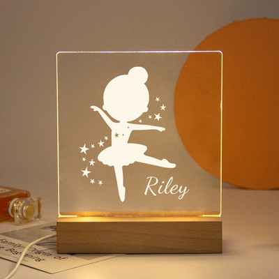 Drop Shipping Personalized Nightlight USB LED Προσαρμοσμένο όνομα Τρισδιάστατο φωτιστικό Διακόσμηση υπνοδωματίου Παιχνίδια γενεθλίων για μωρά Παιδιά Δώρο