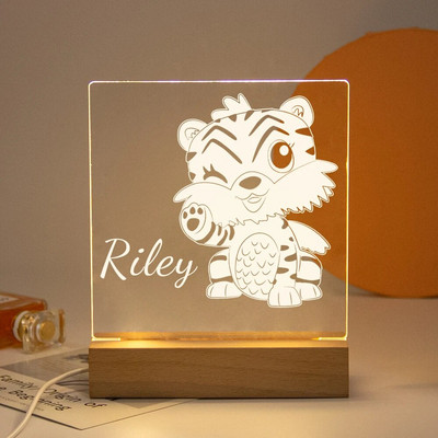 Drop Shipping Personalized Nightlight USB LED Προσαρμοσμένο όνομα Τρισδιάστατο φωτιστικό Διακόσμηση υπνοδωματίου Παιχνίδια γενεθλίων για μωρά Παιδιά Δώρο