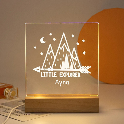 Drop Shipping Personalized Nightlight USB LED Προσαρμοσμένο όνομα Τρισδιάστατο φωτιστικό Διακόσμηση υπνοδωματίου Παιχνίδια γενεθλίων για μωρά Παιδιά Δώρο