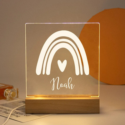 Drop Shipping Personalized Nightlight USB LED Προσαρμοσμένο όνομα Τρισδιάστατο φωτιστικό Διακόσμηση υπνοδωματίου Παιχνίδια γενεθλίων για μωρά Παιδιά Δώρο