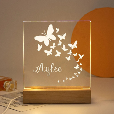 Drop Shipping Personalized Nightlight USB LED Προσαρμοσμένο όνομα Τρισδιάστατο φωτιστικό Διακόσμηση υπνοδωματίου Παιχνίδια γενεθλίων για μωρά Παιδιά Δώρο