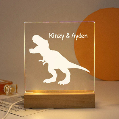 Drop Shipping Personalized Nightlight USB LED Προσαρμοσμένο όνομα Τρισδιάστατο φωτιστικό Διακόσμηση υπνοδωματίου Παιχνίδια γενεθλίων για μωρά Παιδιά Δώρο