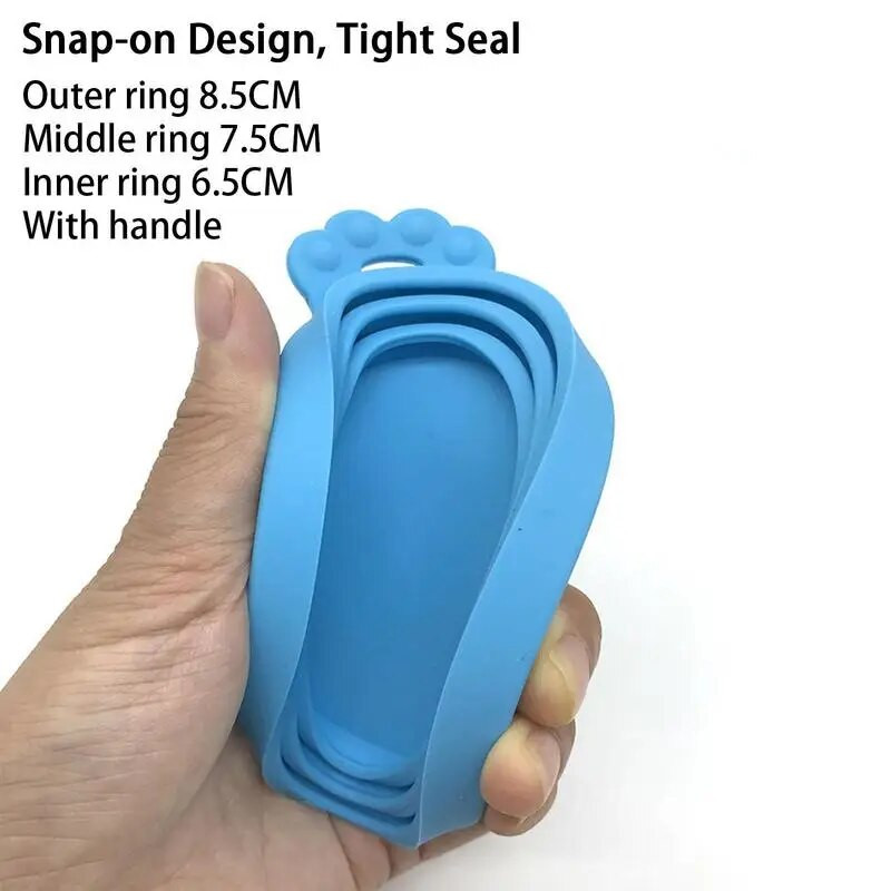 Silikoonist maailm 3-ühes korduvkasutatav toiduainete hoiukoht Hoida värske kate Lemmikloomakarbi karbi kate Silikoonist purgi kaas Kuumad köögitööriistad