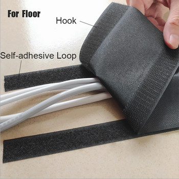 1 метър мека регулируема кука и примка Офис бюро Телен капак за кабел за под/килим/багажник/бюро Офис консумативи