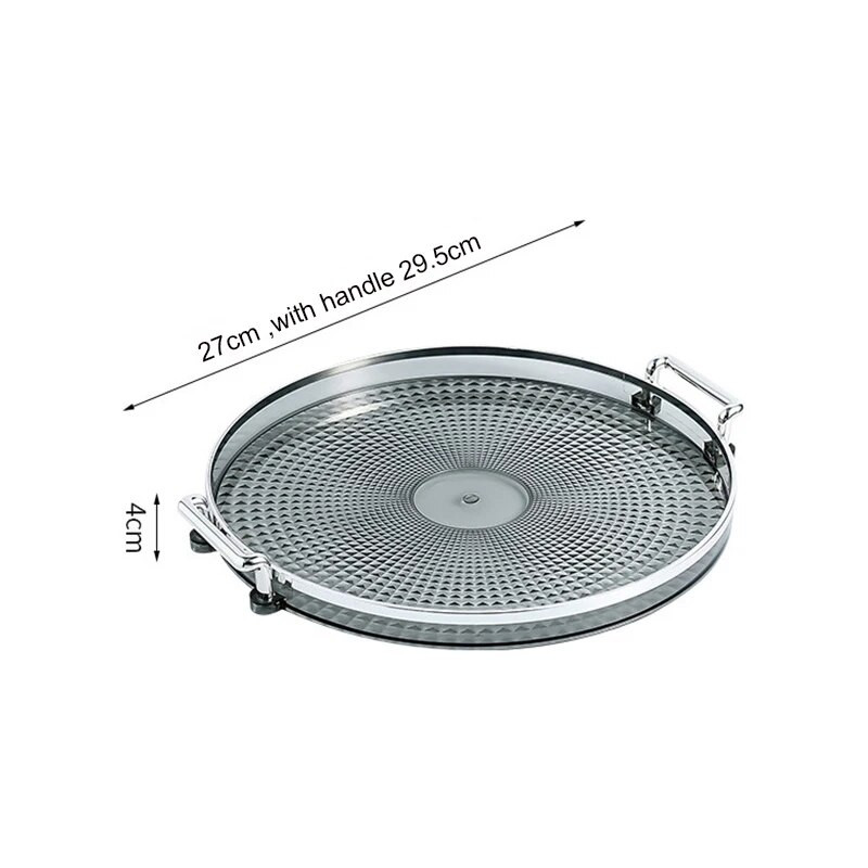 Prabangus laikymo padėklas Apvalus plastikinis serviravimo padėklas Virtuvės organizatorius Maisto lėkštė Kavos stalo dekoras Vaisiai Desertas Arbatos padėklas Laikymas