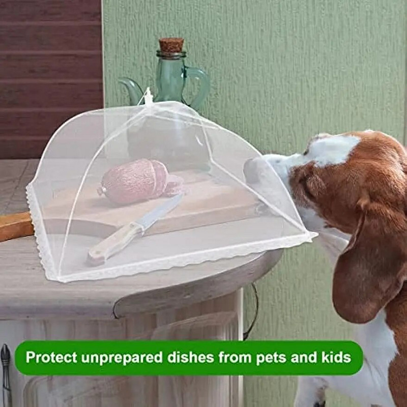 Összehajtható élelmiszerhálós huzat légy szúnyog elleni felugró ételtakaró esernyő étkezés zöldség gyümölcs légáteresztő burkolat Konyhai kiegészítők