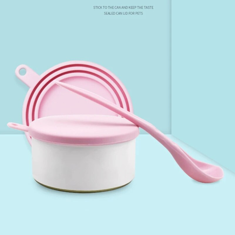 Silikoninis maistas gali uždengti šviežiai laikomą dangtį šuniui, skirtas kačių maistui laikyti. Konservuotas sandarus