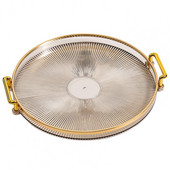 cu dublu mâner, rotund, decorativ, masă de ceai, tavă de servire, organizator de depozitare pentru birou, tavă de depozitare pentru petrecere