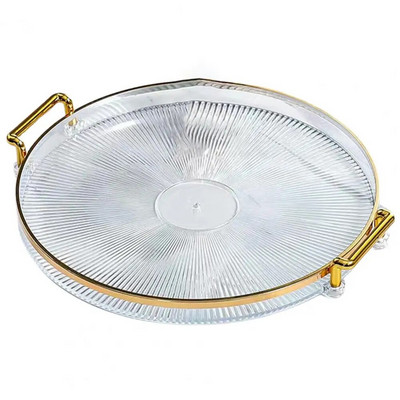 cu dublu mâner, rotund, decorativ, masă de ceai, tavă de servire, organizator de depozitare pentru birou, tavă de depozitare pentru petrecere
