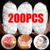 200/10 bucăți capac de unică folosință pentru alimente, înveliș din plastic, capace elastice pentru alimente pentru boluri de fructe, depozitare, bucătărie, pentru păstrarea proaspetei, folie pentru alimente