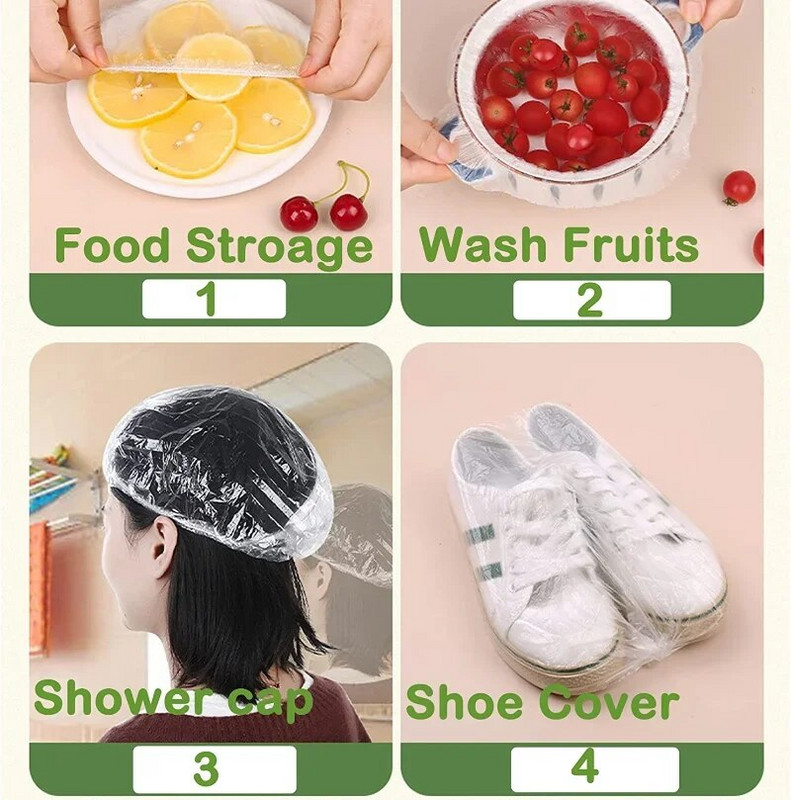 200/10 vnt vienkartinis maisto dangtelis plastikinis įvynioklis Elastingi maisto dangteliai vaisių dubenims Laikymas Virtuvė šviežiai išlaikoma plėvelė Maistas