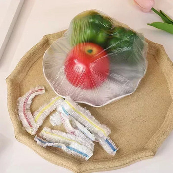 50/100/200 бр. Saran Wrap Цветна еднократна употреба Покритие за храна Хранителна свежеста пластмасова торбичка Аксесоари за кухненски хладилник