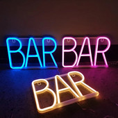 BAR Πινακίδα νέον Φωτιστικό LED Γράμμα νέον Φωτιστικό Σωλήνας Χριστουγεννιάτικη Διακόσμηση Κρεμαστό Κρεβατοκάμαρα KTV Party Διακόσμηση σπιτιού Φεστιβάλ Παιδικό δώρο