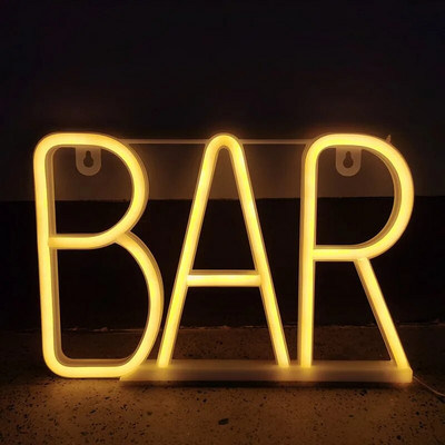 BAR Πινακίδα νέον Φωτιστικό LED Γράμμα νέον Φωτιστικό Σωλήνας Χριστουγεννιάτικη Διακόσμηση Κρεμαστό Κρεβατοκάμαρα KTV Party Διακόσμηση σπιτιού Φεστιβάλ Παιδικό δώρο