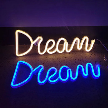 Dream LED Neon Light Φωτεινή Διακόσμηση Φεστιβάλ Φωτιστικό Νέον για Κρεβατοκάμαρα Σαλόνι Διακόσμηση σπιτιού Δώρο για ενήλικα παιδιά