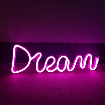 Dream LED Neon Light Φωτεινή Διακόσμηση Φεστιβάλ Φωτιστικό Νέον για Κρεβατοκάμαρα Σαλόνι Διακόσμηση σπιτιού Δώρο για ενήλικα παιδιά