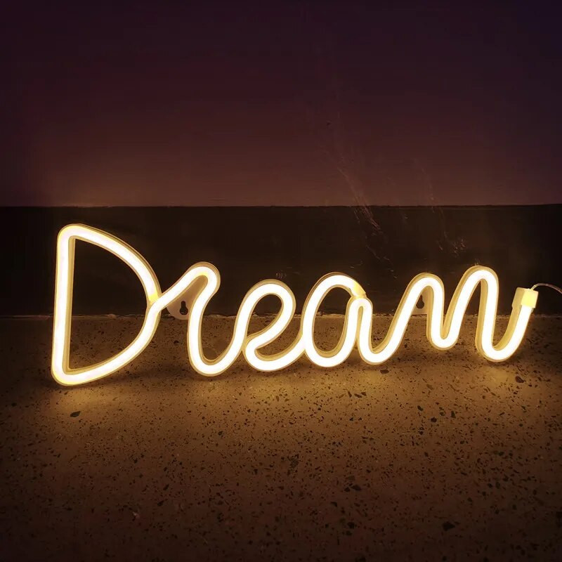 Dream LED neonsko svjetlo Svjetleća festivalska dekoracija Neonska svjetiljka za spavaću sobu Dnevni boravak Party Dekoracija doma Poklon za odrasle i djecu