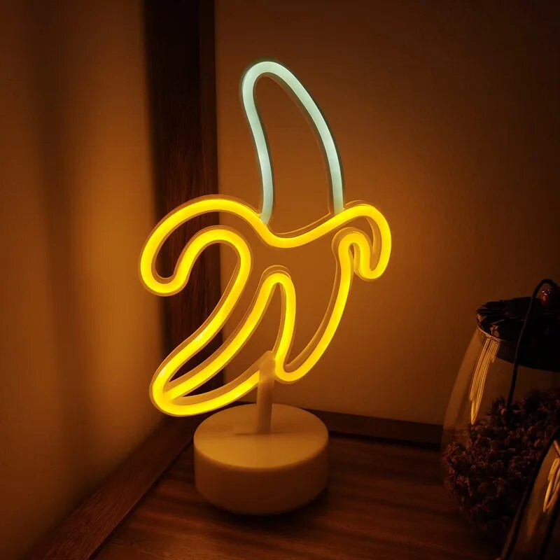 Banană LED Neon Lumină Lumini Luminoase Fructe Decorare Festival Lampă Neon Pentru Home Decor Party Copii Adulti Cadou