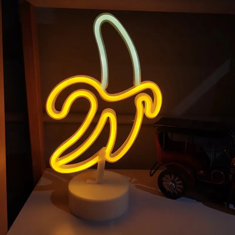 Banană LED Neon Lumină Lumini Luminoase Fructe Decorare Festival Lampă Neon Pentru Home Decor Party Copii Adulti Cadou