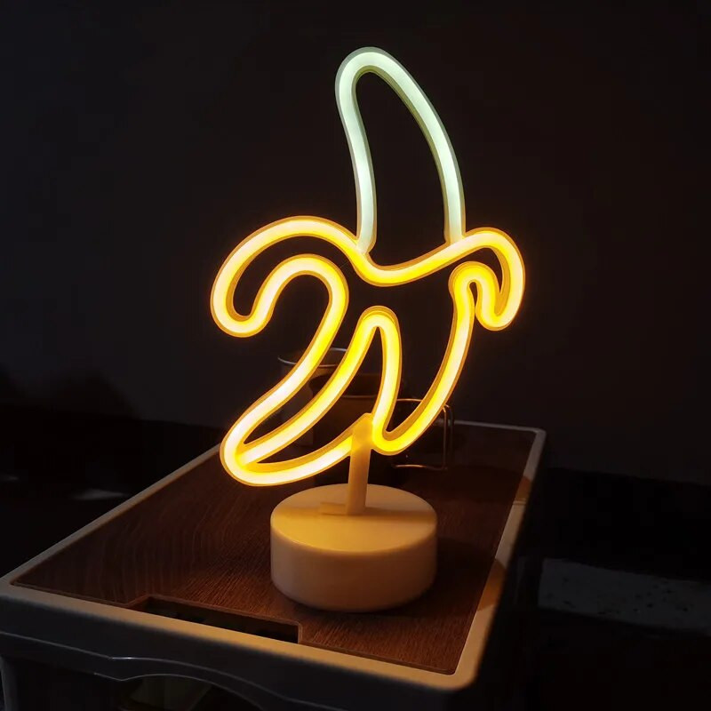 Banană LED Neon Lumină Lumini Luminoase Fructe Decorare Festival Lampă Neon Pentru Home Decor Party Copii Adulti Cadou