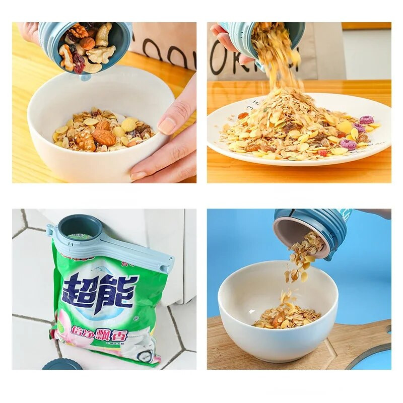 Sandarinimo užpilkite maisto laikymo maišelio spaustukas Užkandžių sandarinimo spaustukas Šviežiai išlaikomas sandariklis Plastikinis pagalbininkas Maisto taupymo priemonė Kelioniniai virtuvės įtaisai