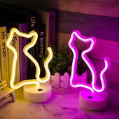 Χαριτωμένη γάτα LED Neon Light Φεστιβάλ Διακόσμηση Φωτεινή λάμπα νέον Κρεβατοκάμαρα Σαλόνι Διακόσμηση σπιτιού Νυχτερινό φωτιστικό
