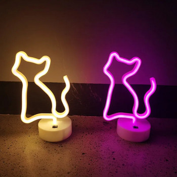 Χαριτωμένη γάτα LED Neon Light Φεστιβάλ Διακόσμηση Φωτεινή λάμπα νέον Κρεβατοκάμαρα Σαλόνι Διακόσμηση σπιτιού Νυχτερινό φωτιστικό