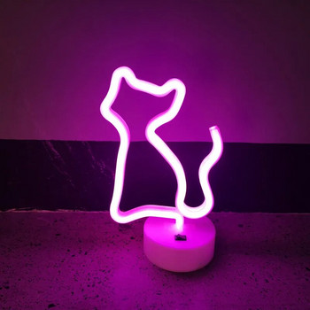 Сладка котка LED неонова светлина Фестивална декорация Светеща неонова лампа Спалня Всекидневна Парти Начало Декор Нощна лампа