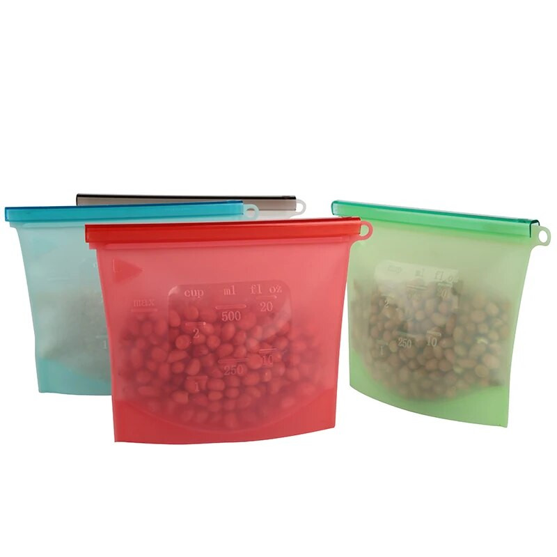 500 ml silikoninis šviežiai išlaikantis maišelis daugkartinis aukštai temperatūrai atsparus silikoninis sandarinimo maišelis laikymo maišelis šaldytuvo šaldiklis maistas