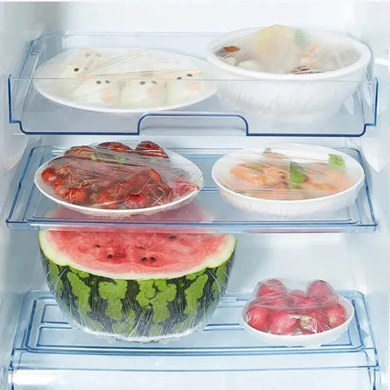 50/10 TK ühekordselt kasutatav toidukate Elastne plastümbris Toidukvaliteediga kingakate dušipeakatted Kausid Mütsid Kodune Värske säästukott