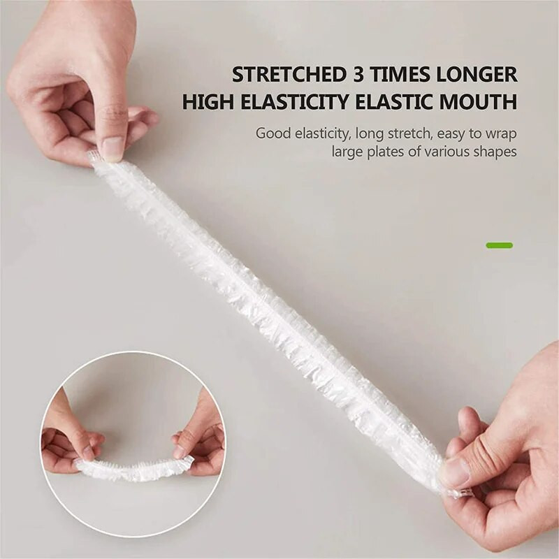 50/10 TK ühekordselt kasutatav toidukate Elastne plastümbris Toidukvaliteediga kingakate dušipeakatted Kausid Mütsid Kodune Värske säästukott